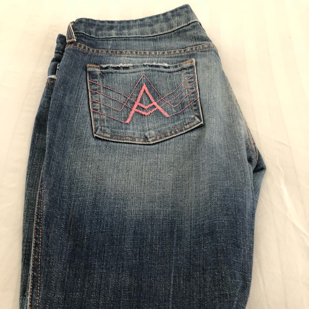 7FAMK Distressed Pink A Pocket Jeans